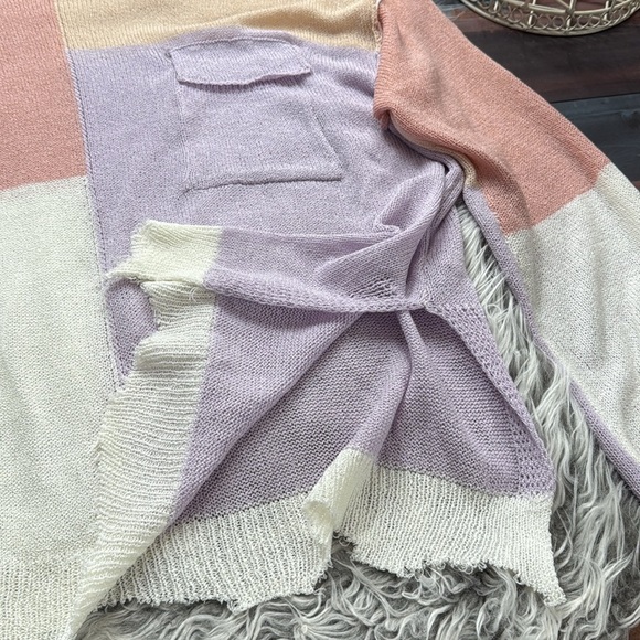 143 Story by Lineup Color Block Sweater Pastel Shades Soft Girl Coquette, M - Picture 9 of 14